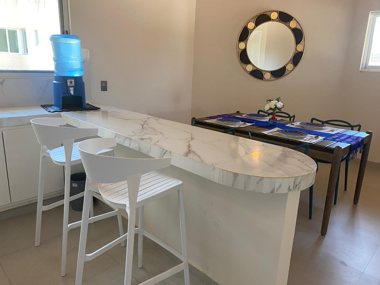 Cocina y comedor Bungalow Villas vacacionales en Puerto Escondido Oaxaca